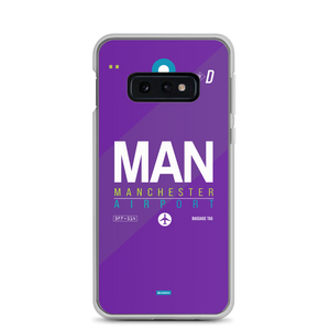 MAN - Manchester Samsung-Handyhülle mit Flughafencode