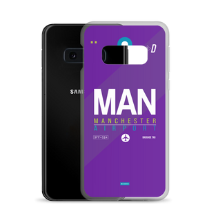 MAN - Manchester Samsung-Handyhülle mit Flughafencode