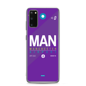 MAN - Manchester Samsung-Handyhülle mit Flughafencode