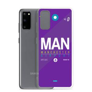 MAN - Manchester Samsung-Handyhülle mit Flughafencode