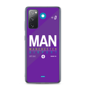 MAN - Manchester Samsung-Handyhülle mit Flughafencode