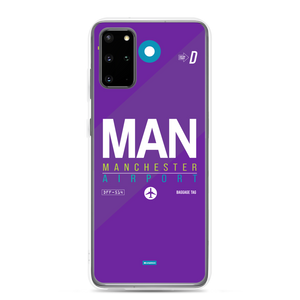 MAN - Manchester Samsung-Handyhülle mit Flughafencode