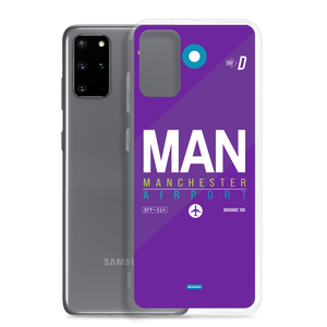 MAN - Manchester Samsung-Handyhülle mit Flughafencode