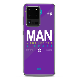 MAN - Manchester Samsung-Handyhülle mit Flughafencode