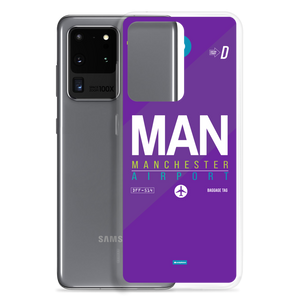 MAN - Manchester Samsung-Handyhülle mit Flughafencode