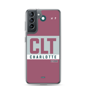 CLT - Charlotte Samsung-Handyhülle mit Flughafencode