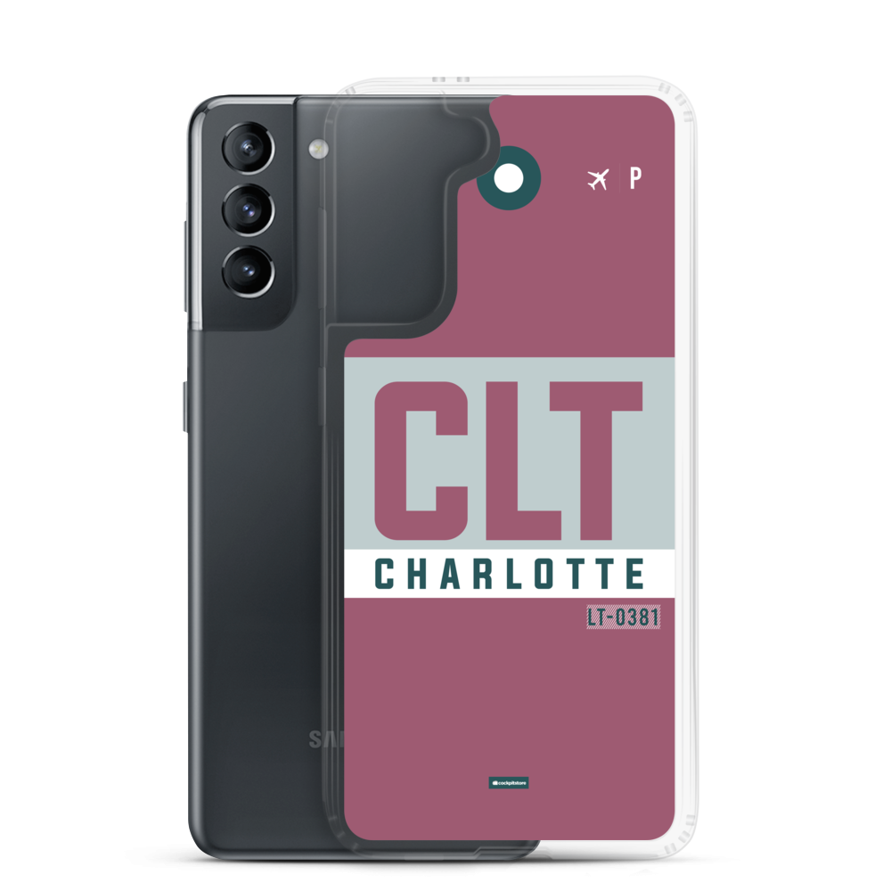CLT - Charlotte Samsung-Handyhülle mit Flughafencode