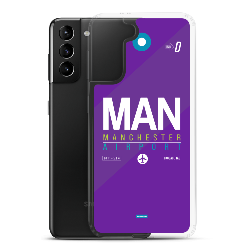 MAN - Manchester Samsung phone case with airport code