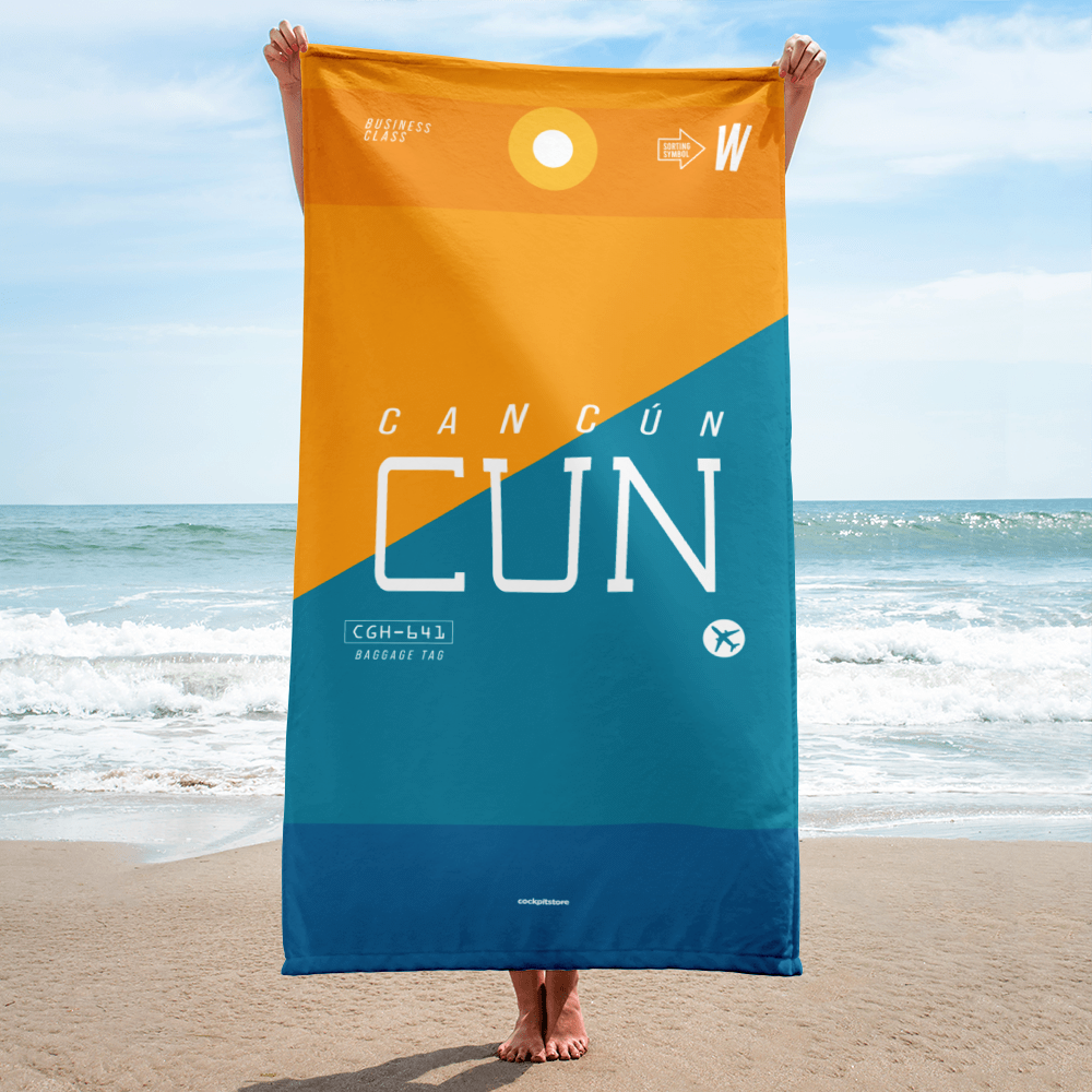 Beach Towel - Bath Towel CUN - Cancun Airport Code