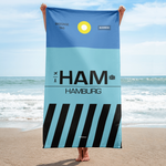 Load image into Gallery viewer, Beach towel - shower towel HAM - Hamburg airport code
