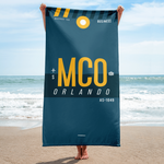 Load image into Gallery viewer, Beach Towel - Bath Towel MCO - Orlando Airport Code
