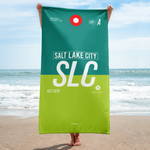 Load image into Gallery viewer, Beach Towel - Bath Towel SLC - Salt Lake City Airport Code
