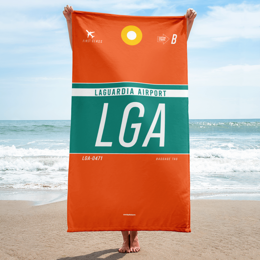 Beach Towel - Bath Towel LGA - LaGuardia Airport Code