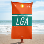 Load image into Gallery viewer, Beach Towel - Bath Towel LGA - LaGuardia Airport Code
