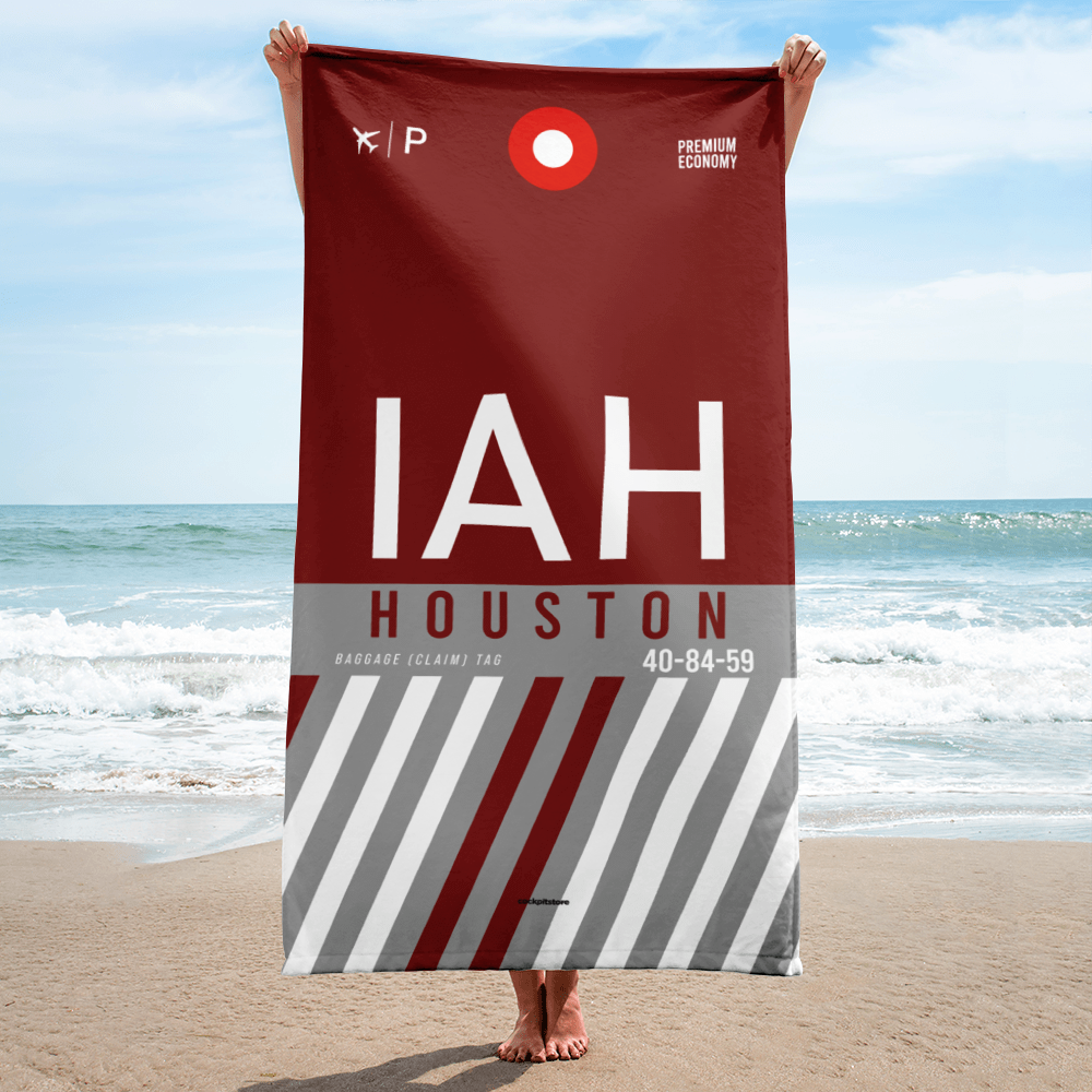 Beach Towel - Shower Towel IAH - Houston Airport Code