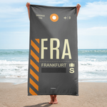 Load image into Gallery viewer, Beach Towel - Bath Towel FRA - Frankfurt Airport Code
