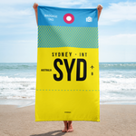 Load image into Gallery viewer, Beach Towel - Bath Towel SYD - Sydney Airport Code
