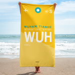 Load image into Gallery viewer, Beach Towel - Shower Towel WUH - Wuhan - Tianhe Airport Code
