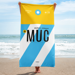 Load image into Gallery viewer, Beach Towel - Shower Towel MUC - Munich Airport Code

