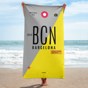 Strandtuch - Duschtuch BCN - Barcelona Flughafen Code