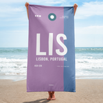 Load image into Gallery viewer, Beach Towel - Shower Towel LIS - Lisbon Airport Code
