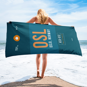 Beach Towel - Shower Towel OSL - Oslo Airport Code