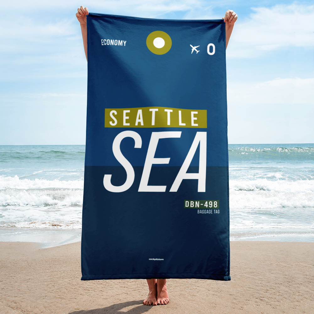 Beach Towel - Shower Towel SEA - Seattle Airport Code