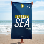 Load image into Gallery viewer, Beach Towel - Shower Towel SEA - Seattle Airport Code
