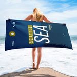 Load image into Gallery viewer, Beach Towel - Shower Towel SEA - Seattle Airport Code
