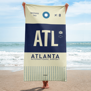 Beach Towel - Bath Towel ATL - Atlanta Airport Code