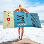 Load image into Gallery viewer, Beach Towel - Bath Towel LAX - Los Angeles Airport Code
