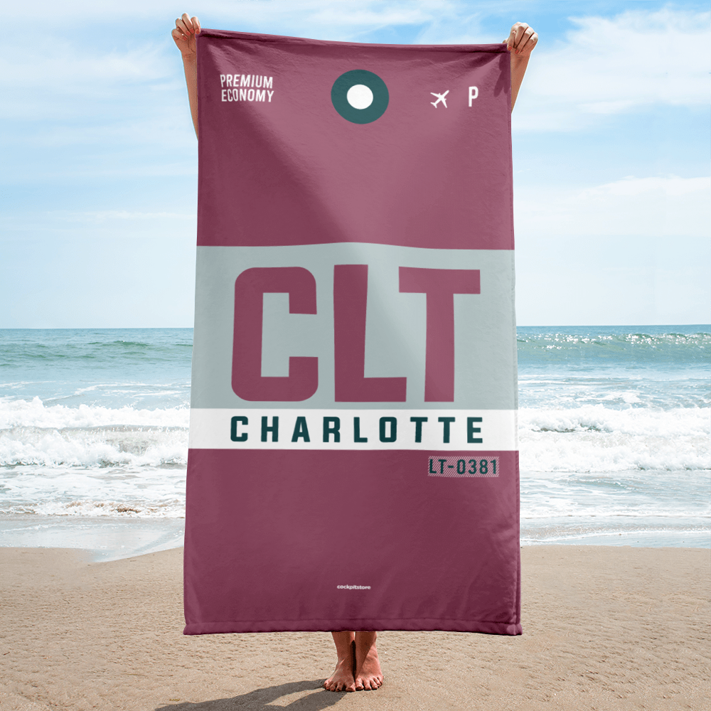 Beach Towel - Bath Towel CLT - Charlotte Airport Code
