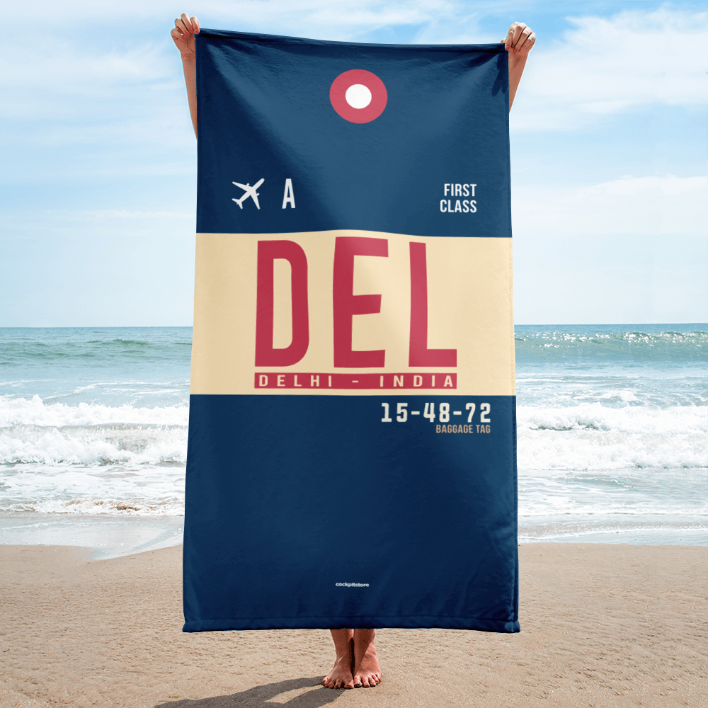 Beach Towel - Shower Towel DEL - Delhi Airport Code