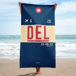Load image into Gallery viewer, Beach Towel - Shower Towel DEL - Delhi Airport Code

