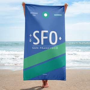 Strandtuch - Duschtuch SFO - San Francisco Flughafen Code