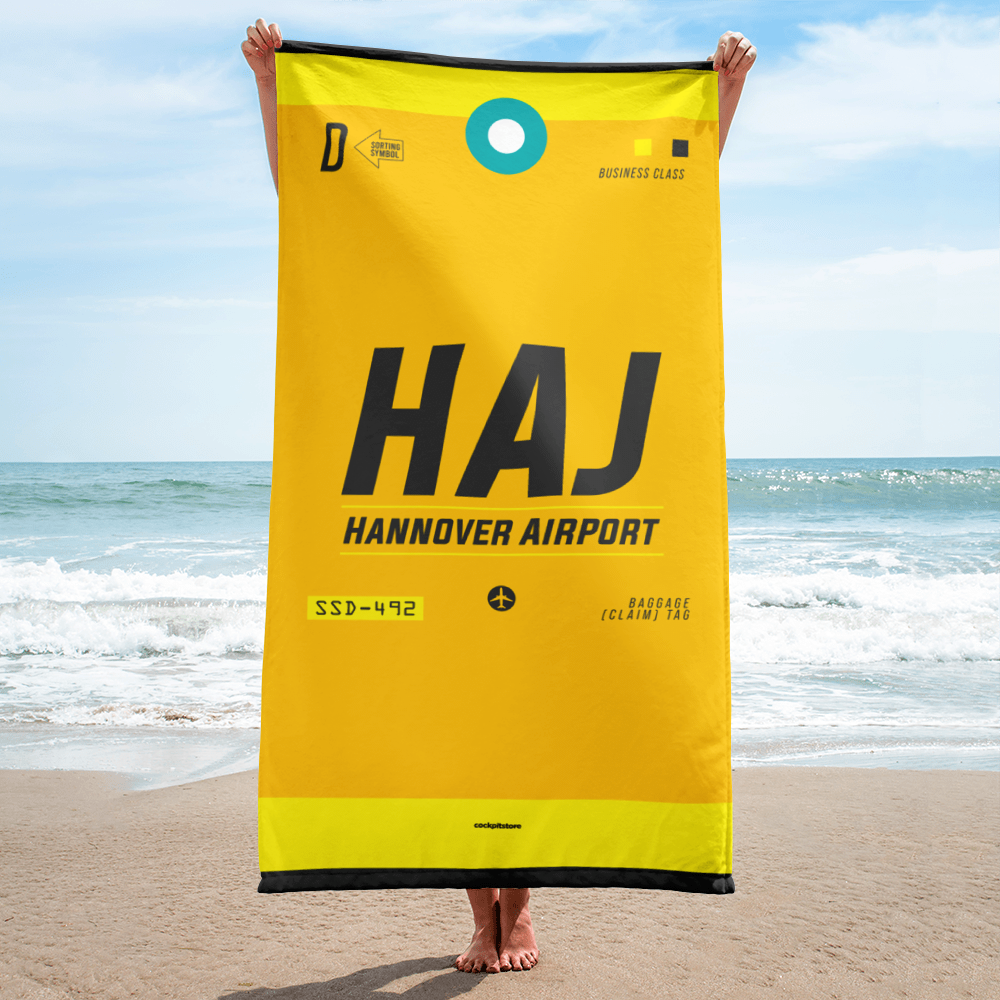 Beach towel - shower towel HAJ - Hanover airport code