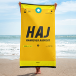 Load image into Gallery viewer, Beach towel - shower towel HAJ - Hanover airport code
