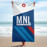Load image into Gallery viewer, Beach Towel - Bath Towel MNL - Manila Airport Code

