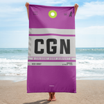Load image into Gallery viewer, Beach Towel - Shower Towel CGN - Cologne Airport Code
