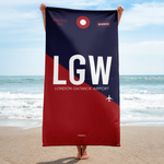 Load image into Gallery viewer, Beach Towel - Bath Towel LGW - London - Gatwick Airport Code
