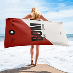 Load image into Gallery viewer, Beach Towel - Bath Towel BOM - Mumbai Airport Code
