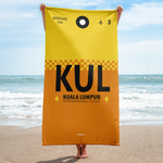 Load image into Gallery viewer, Beach Towel - Shower Towel KUL - Kuala Lumpur Airport Code
