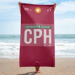 Load image into Gallery viewer, Beach towel - shower towel CPH - Copenhagen airport code
