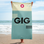 Load image into Gallery viewer, Beach Towel - Shower Towel GIG - Rio De Janeiro - Galeao Airport Code
