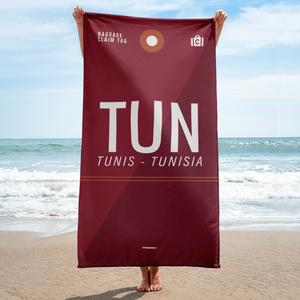 Strandtuch - Duschtuch TUN - Tunis Flughafen Code