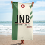Load image into Gallery viewer, Beach Towel - Bath Towel JNB - Johannesburg Airport Code
