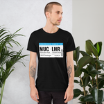Load image into Gallery viewer, Customizable Boarding Pass Unisex Dark T-Shirt
