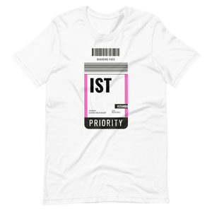 Boarding Pass Unisex-T-Shirt personalisierbar