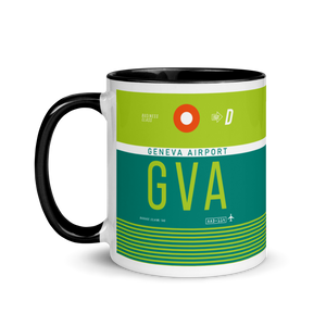 GVA - Geneva Flughafencode Tasse mit farbiger Innenseite