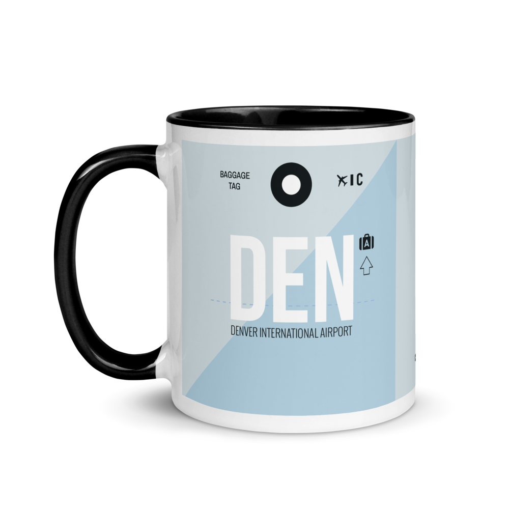 DEN - Denver Airport Code mug with colored interior